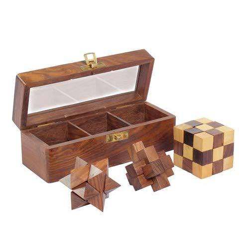 Wooden 3D Puzzles Game 3-in-1 Brain Teaser Game for Kids - Image 2