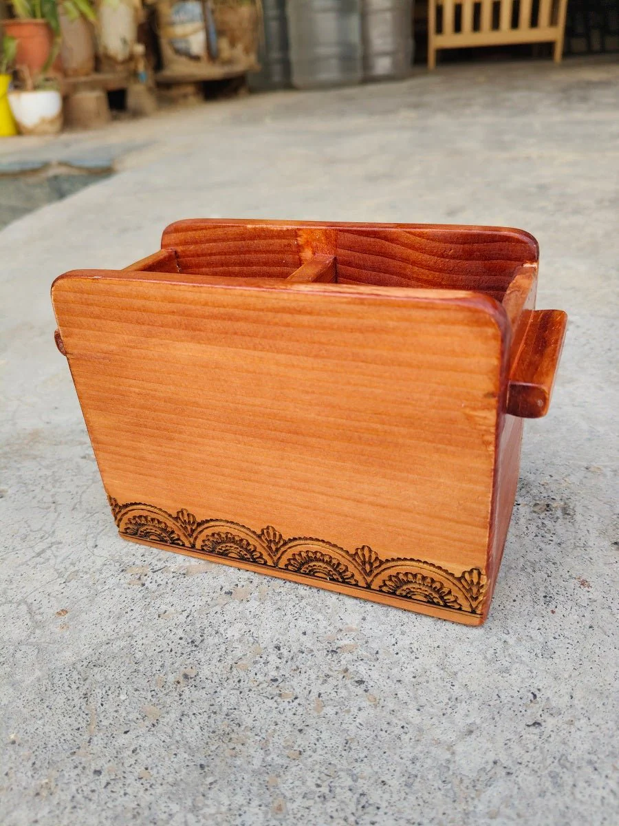 Wooden Cutlery Holder | Natural Kitchen Organiser - Image 7