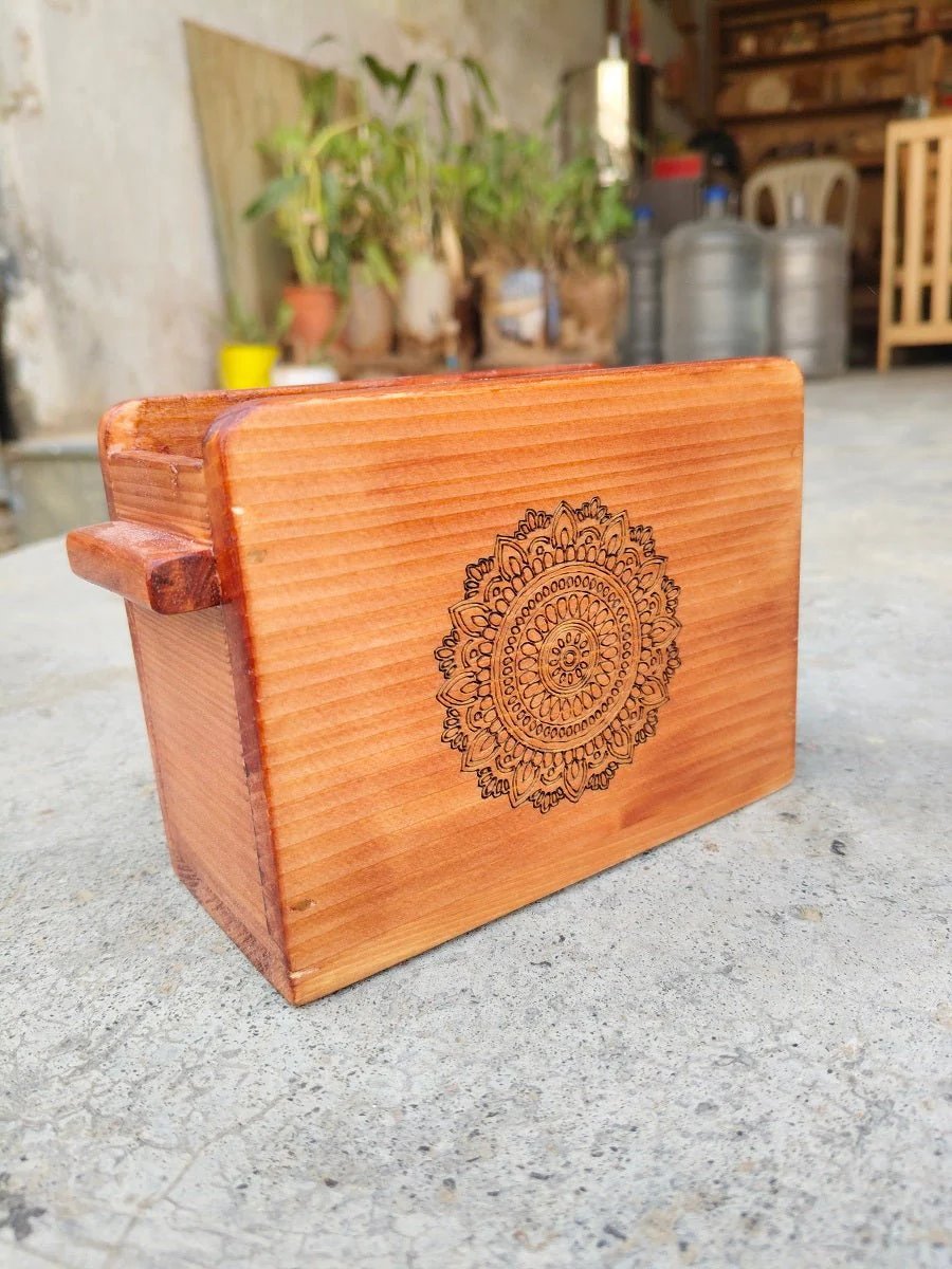 Wooden Cutlery Holder With Mandala Design | Kitchen Organiser - Image 7