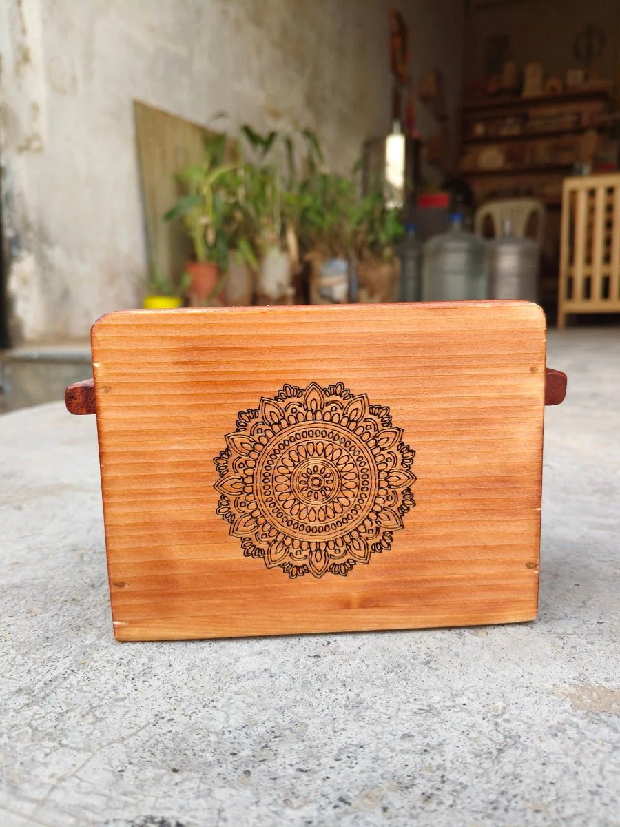 Wooden Cutlery Holder With Mandala Design | Kitchen Organiser - Image 9