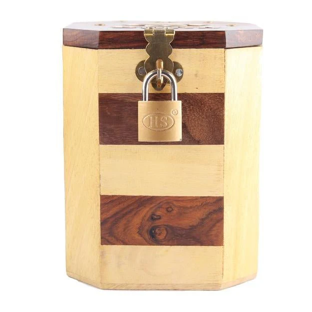 Handmade Wooden Piggy Bank for Kids and Adults with Vintage Design - Image 4