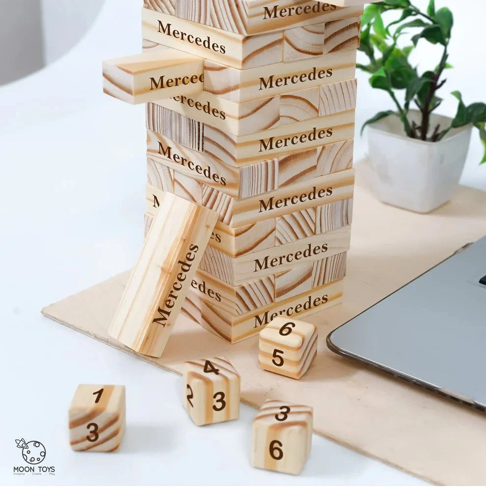 Customised Wooden Jenga Game Tower – Classic Stack & Pull Game for Kids & Adults - Image 3