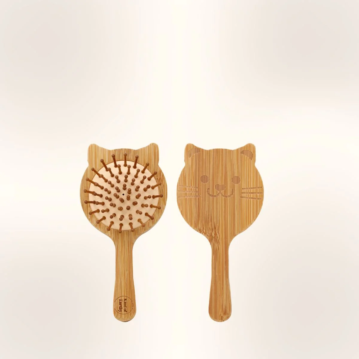 Wooden Kitty-Shaped Hair Brush | Kids & Travel-Friendly Detangler - Image 3