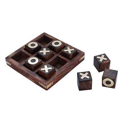 Wooden Noughts and Crosses | TIK Tak Toe Pedagogical Board Dark Finish - Image 3
