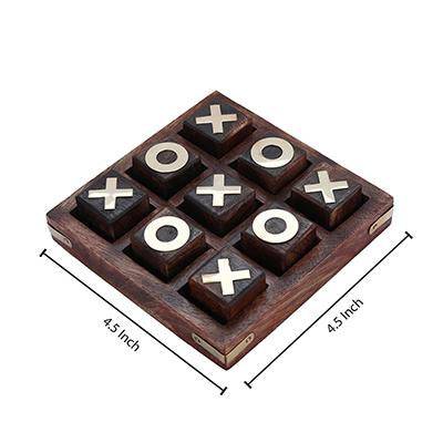 Wooden Noughts and Crosses | TIK Tak Toe Pedagogical Board Dark Finish - Image 5