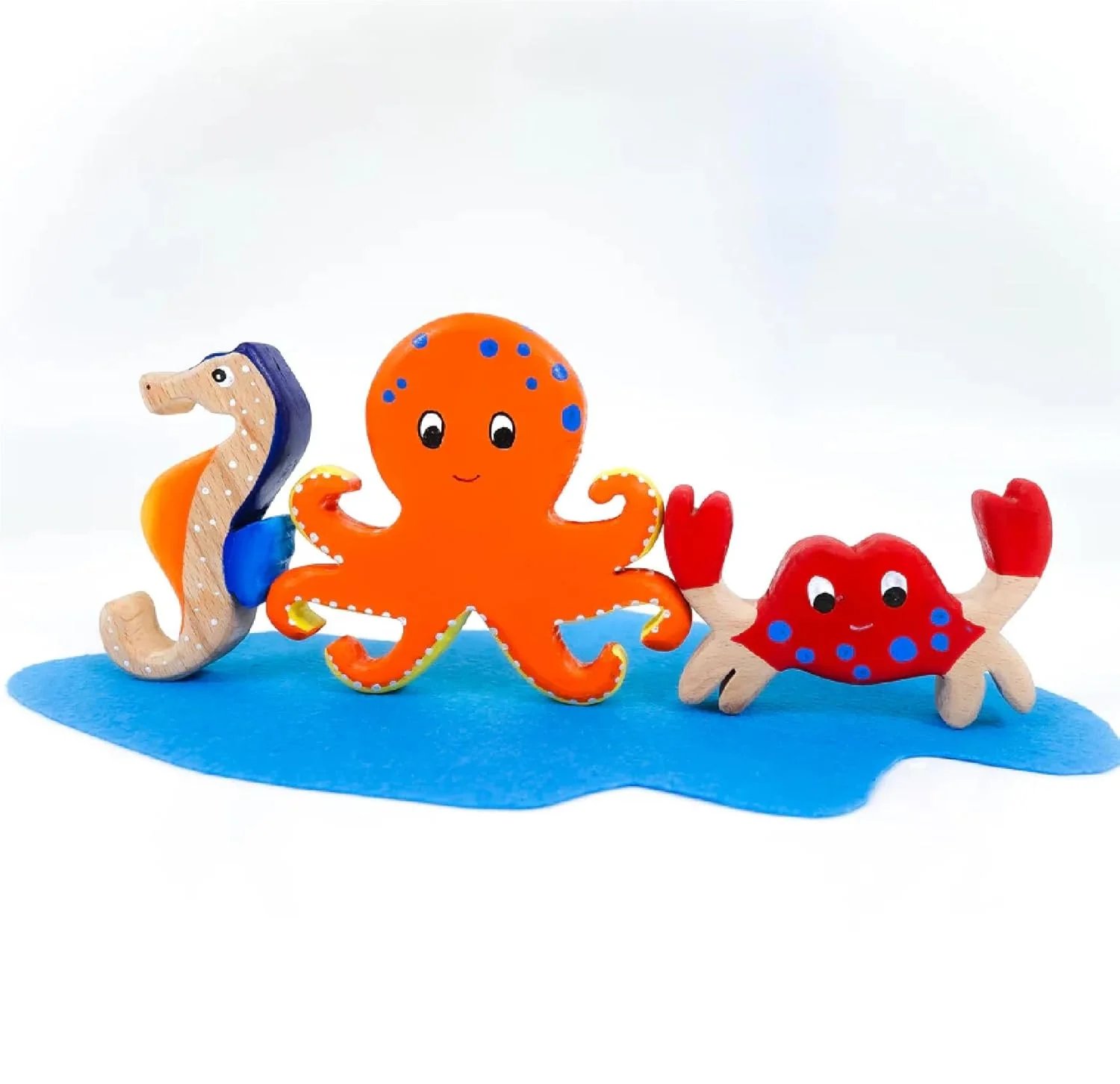 Wooden Ocean Animal Toys Set – Handcrafted Neem Wood Sea Creatures - Image 8