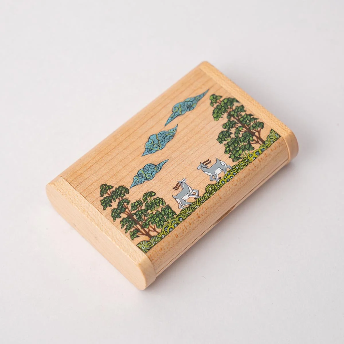 Wooden Pen Drive Box Set with Hand Painted Miniature Art