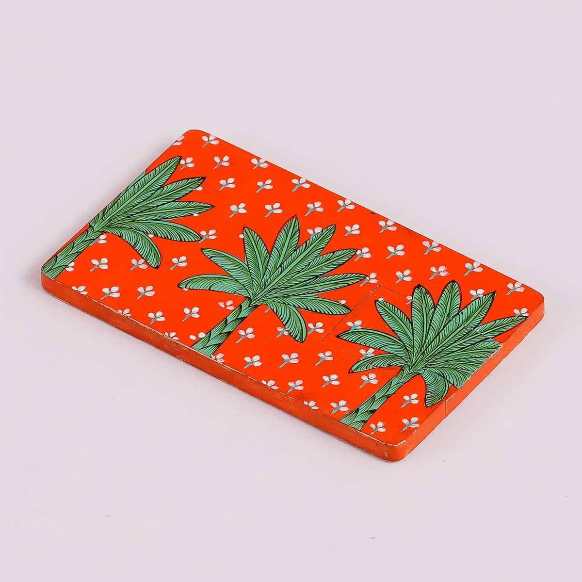 Wooden Pen Drive With Hand painted Palm Trees And Elephant