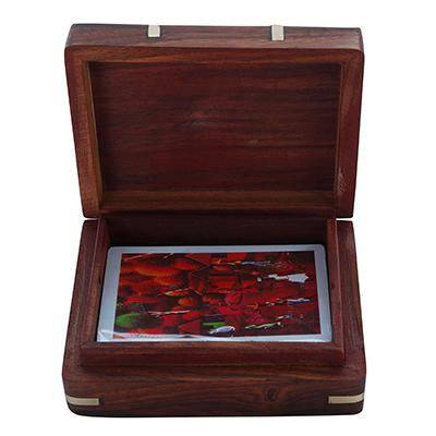 Handmade Wooden Playing Card Box with Free Paper Playing Cards - Image 5