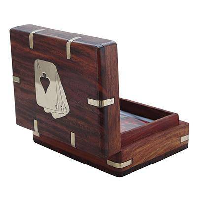 Handmade Wooden Playing Card Box with Free Paper Playing Cards - Image 6