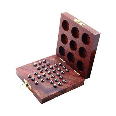 Wooden Tic Tac Toe & Solitaire Board Game | Travel Board Game - Image 9