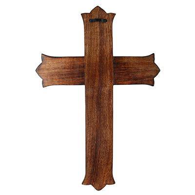 Antique Wooden Wall Hanging | French Cross Plaque - 18" x 12" - Image 5