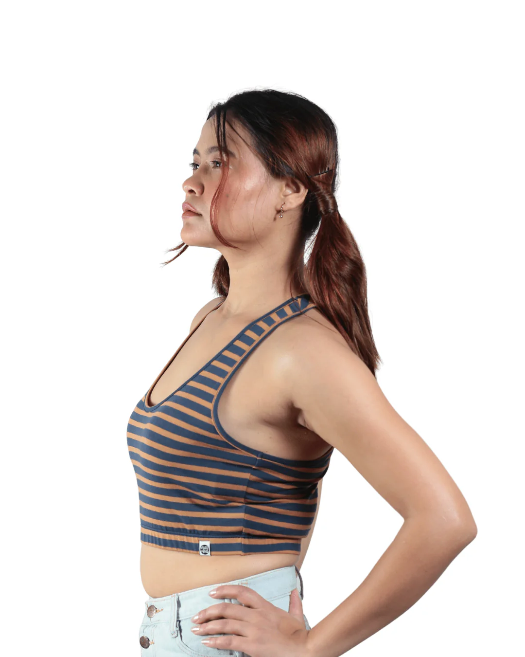 Woodland Striped Bralette | Handcrafted Sustainable Cotton Bralette - Image 3