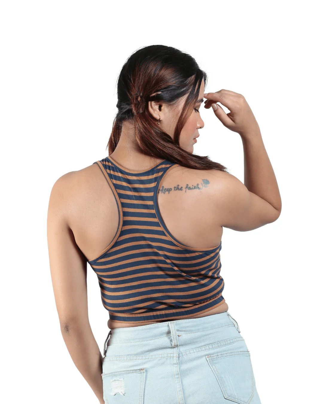 Woodland Striped Bralette | Handcrafted Sustainable Cotton Bralette - Image 7