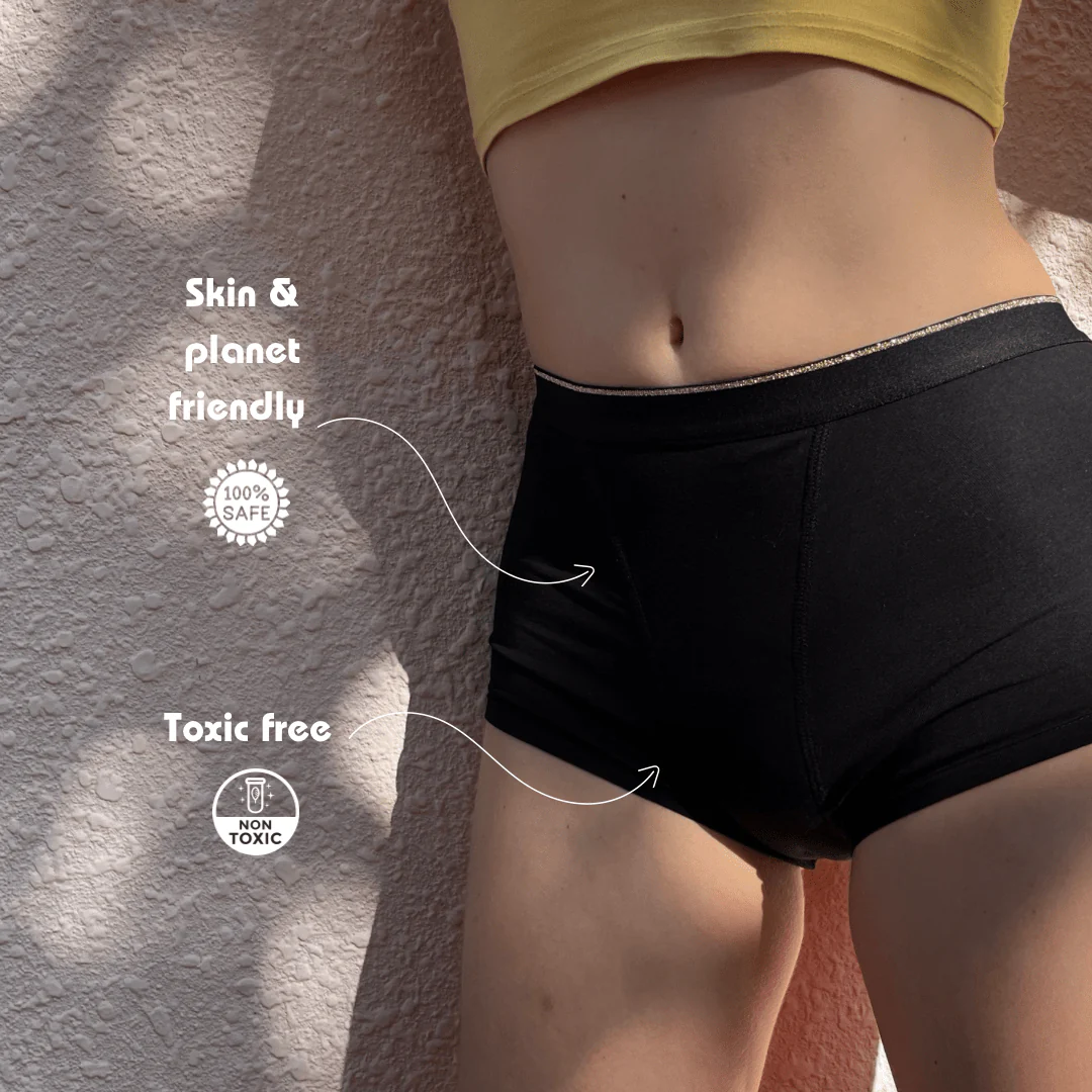 Shorty Medium Flow Period Panty – Reusable Sanitary Shorts | Leak-Proof & Comfortable - Image 3
