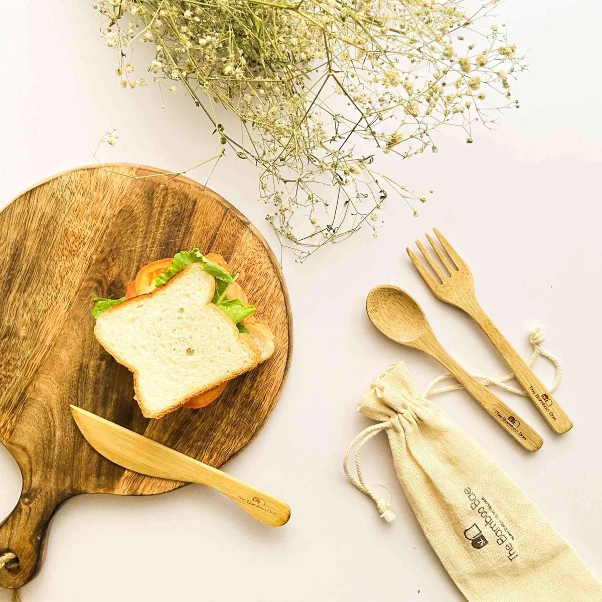 Work From Home Essentials Eco Friendly Gift | Bamboo Cutlery | Coconut Bowls | Cork Water Bottle - Image 4