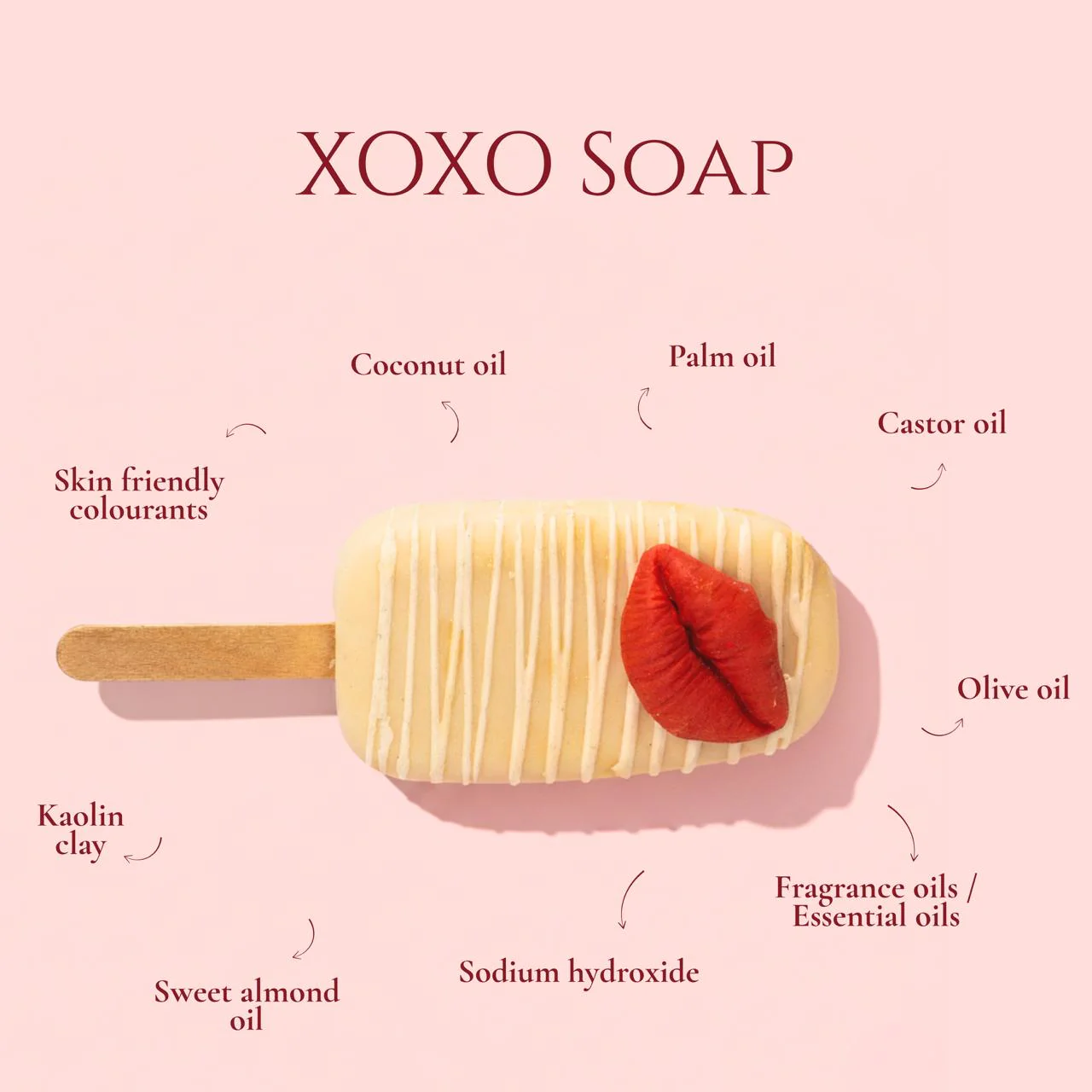 XOXO Soap | Love Themed Handmade Glycerin Soap Bar | Natural Bath Bar - Image 3