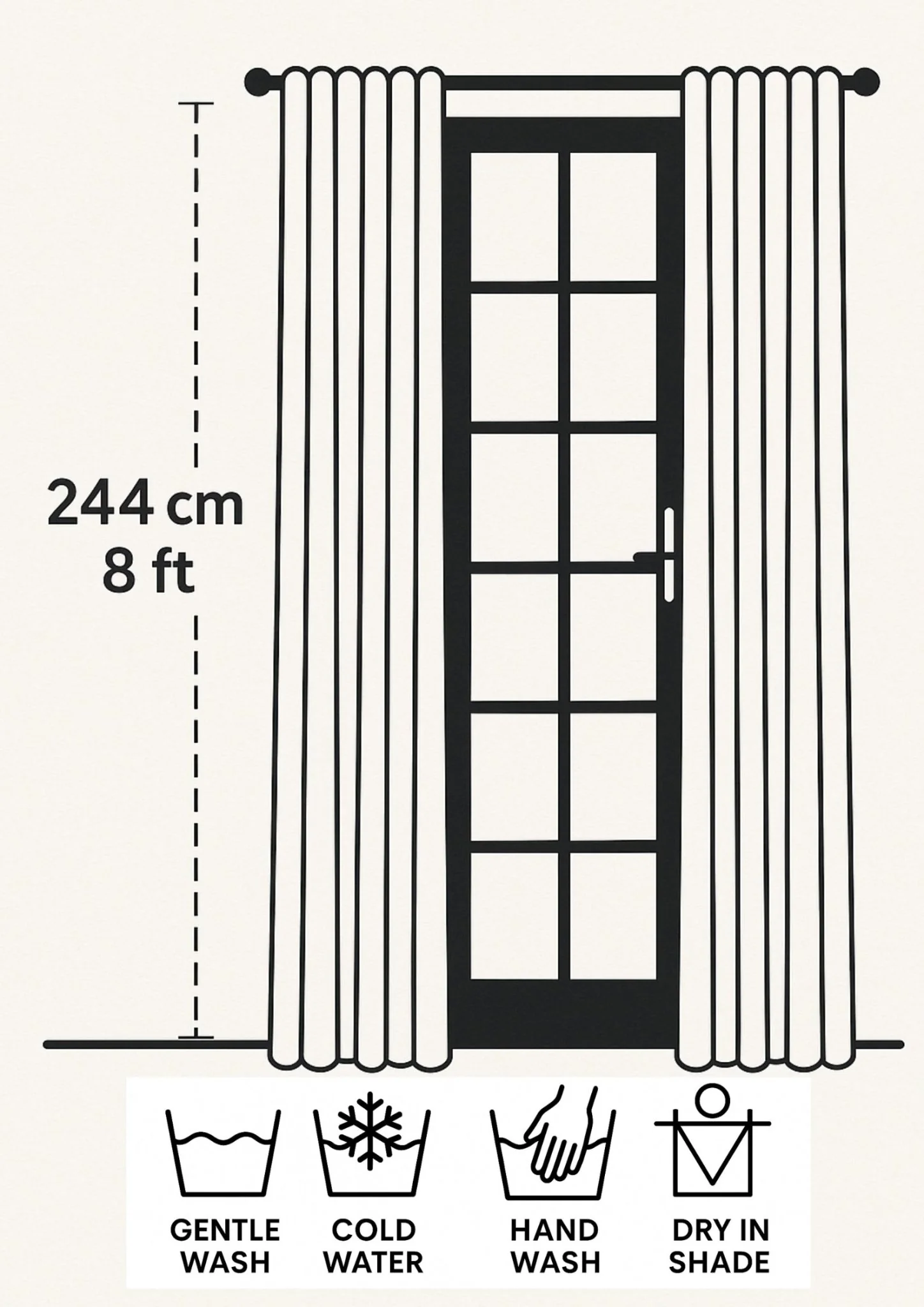 White Hand Embroidery Semi Sheer Curtain - Image 3