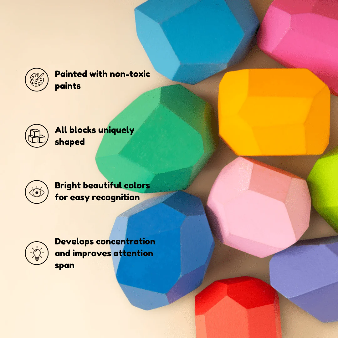 Zen Blocks For Kids | Balancing Wooden Stones Toy - Image 2