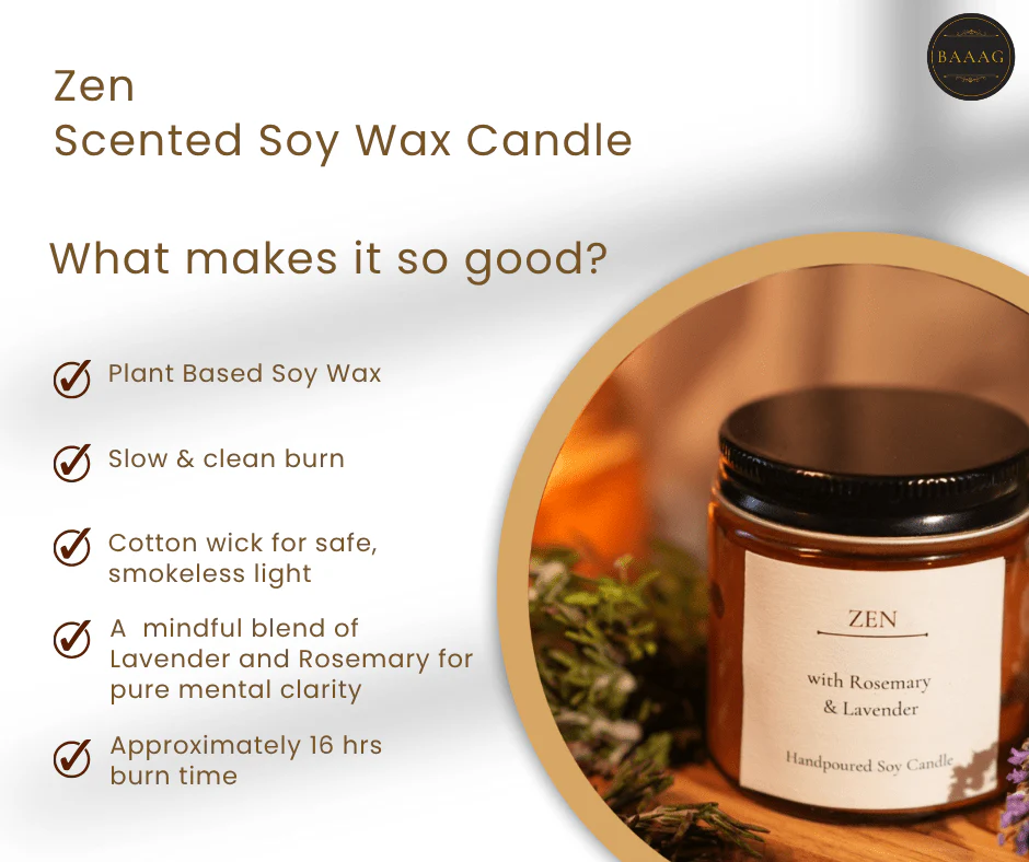 Zen Scented Soy Wax Candle – Relaxing Aromatherapy - Image 2